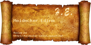Heidecker Edina névjegykártya